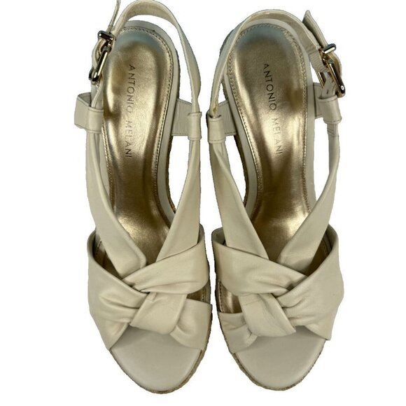 Antonio Melani Meyer Cork Wedge Sandal Off White New in Box Women's Size 9M READ - Picture 2 of 9